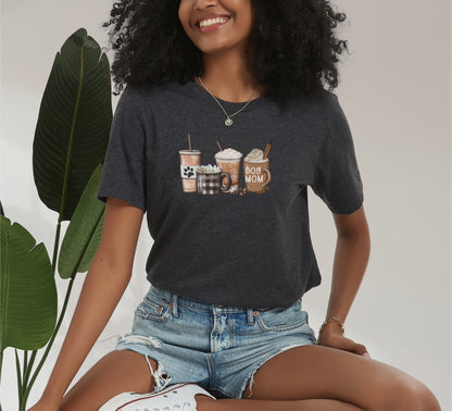 Iced Milky Coffee & Dog Mom Paw Prints Eco Tee
