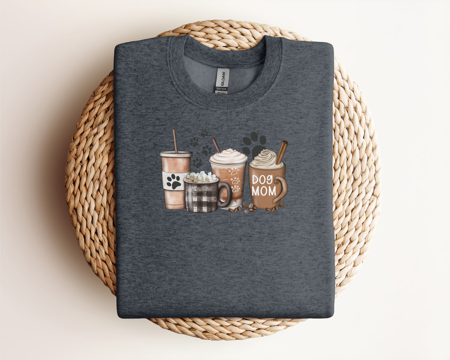 Iced Milky Coffee & Dog Mom Paw Prints Eco Tee
