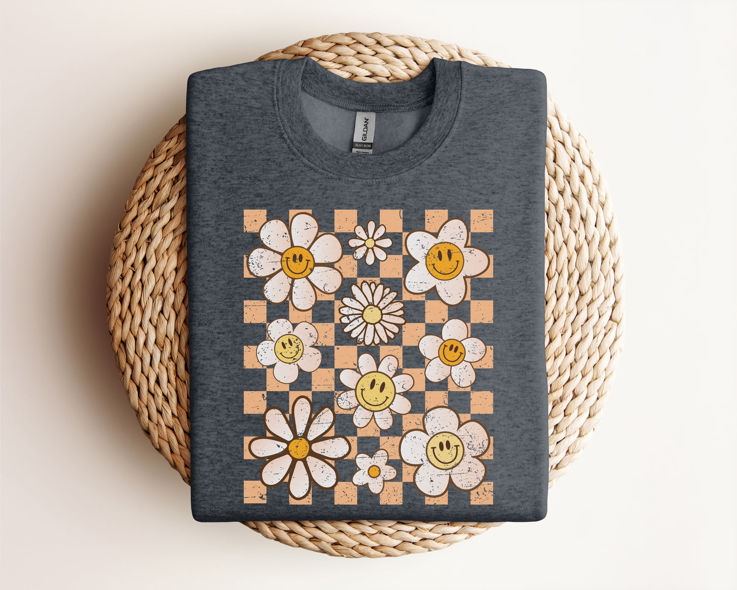 Retro Checkers Flowers Eco Tee!