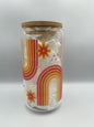 500ml 70's Vintage Retro Rainbow and Flowers