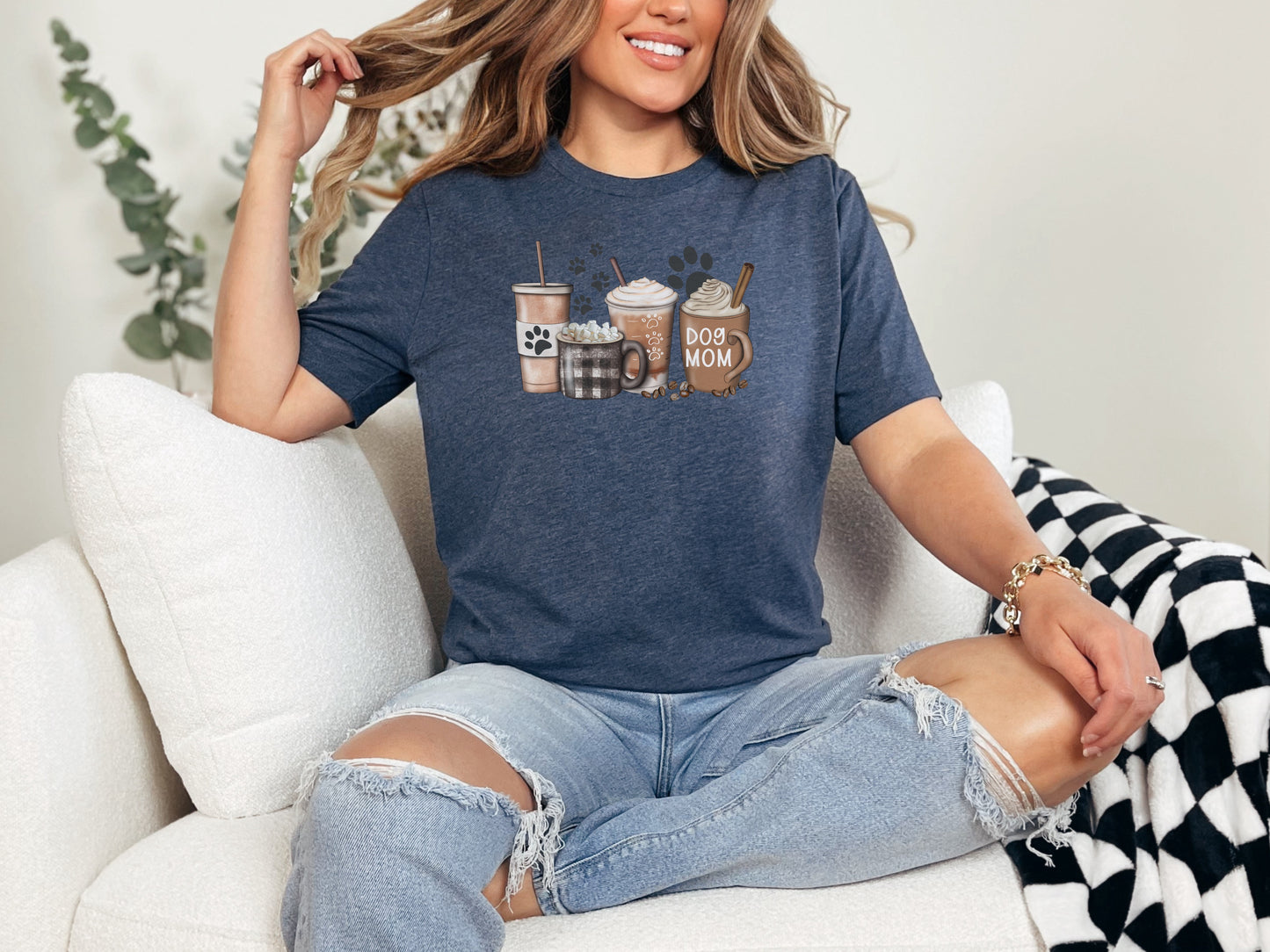Iced Milky Coffee & Dog Mom Paw Prints Eco Tee