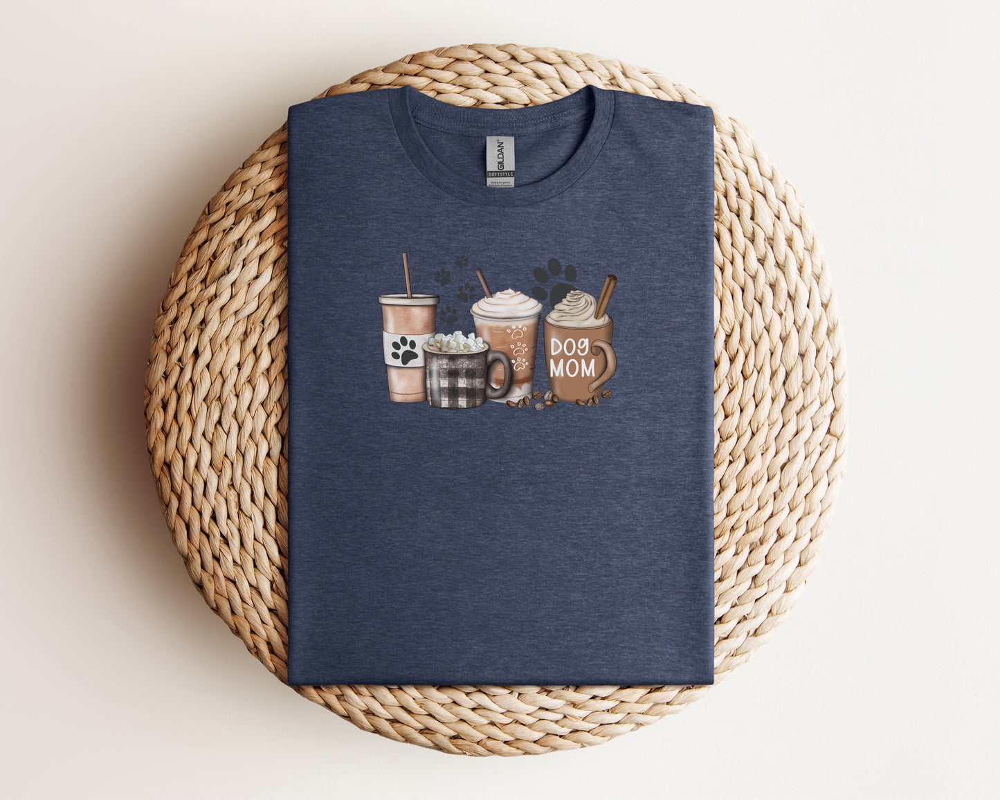 Iced Milky Coffee & Dog Mom Paw Prints Eco Tee