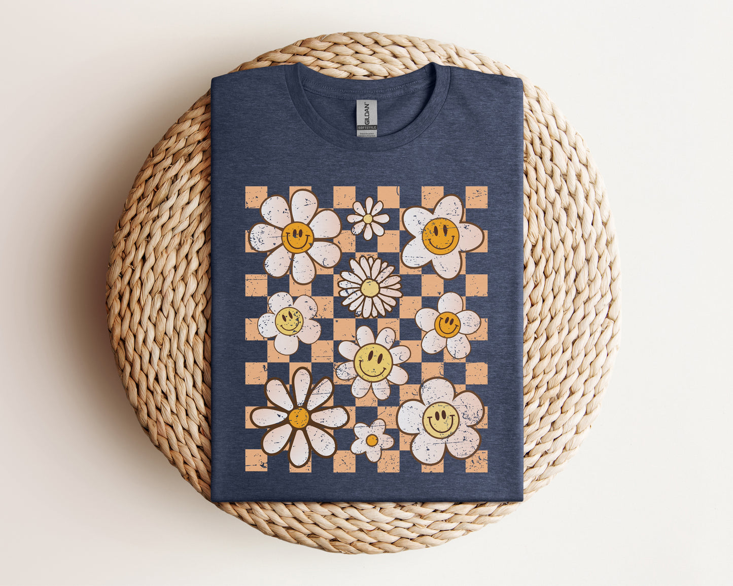 Retro Checkers Flowers Eco Tee!