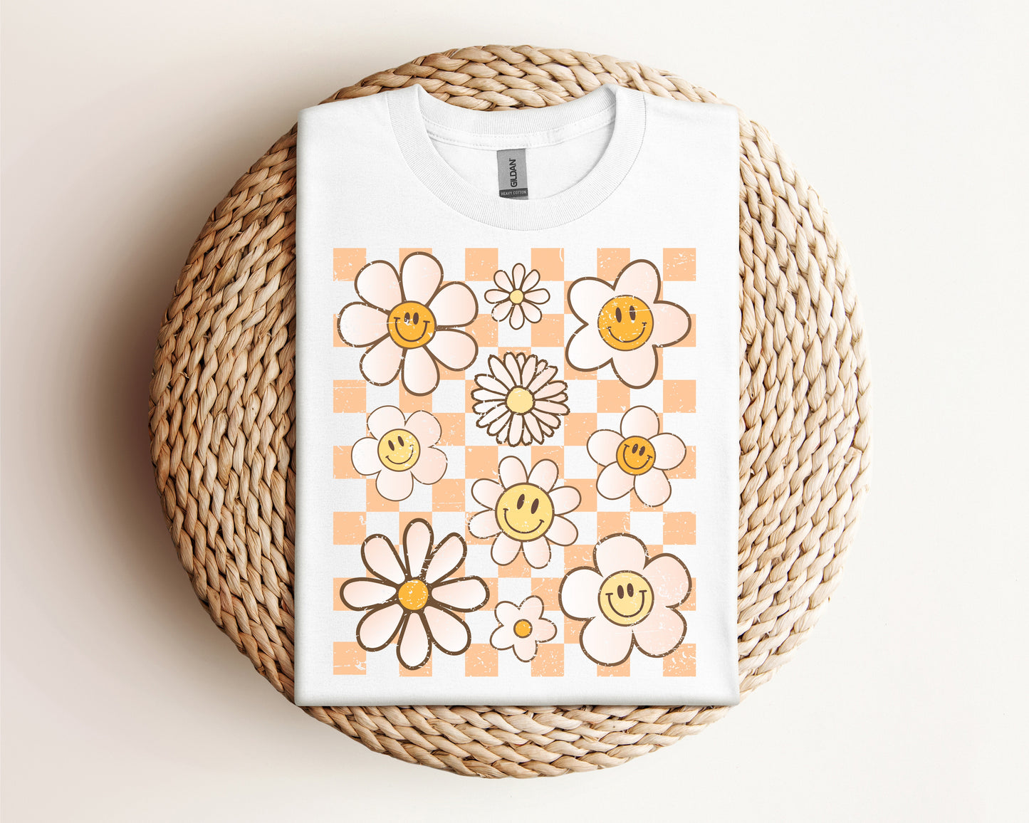 Retro Checkers Flowers Eco Tee!