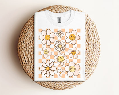 Retro Checkers Flowers Eco Tee!